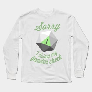 Sorry, I failed my gender check (Agender) Long Sleeve T-Shirt